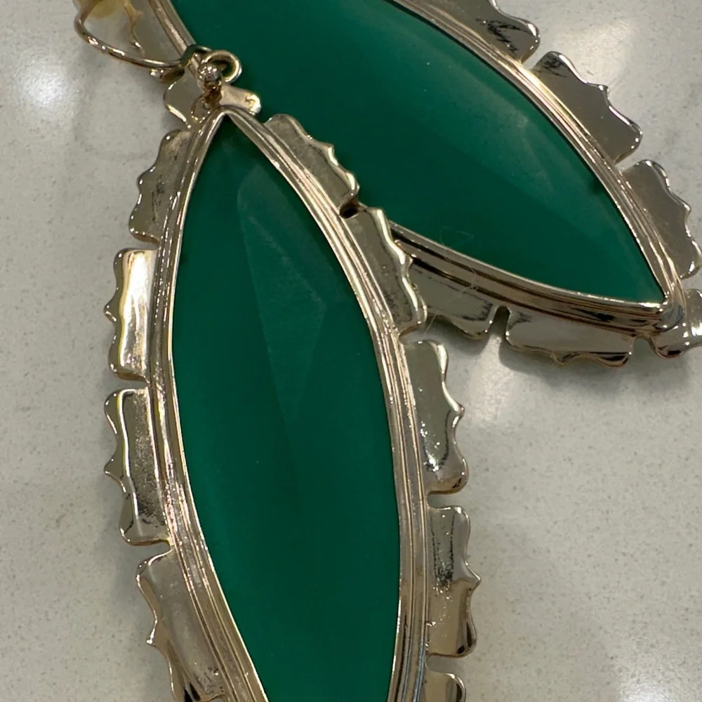 Kendra Scott VINTAGE Teal Marquise Drop Earrings in Gold-Tone